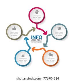 Vector infographic template for diagram, graph, presentation, chart, business concept with 5 options.