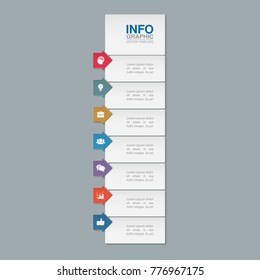 Vector infographic template for diagram, graph, presentation, chart, business concept with 7 options.