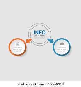 Vector infographic template for diagram, graph, presentation, chart, business concept with 2 options.