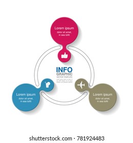 Vector infographic template for diagram, graph, presentation, chart, business concept with 3 options.