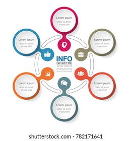 Vector infographic template for diagram, graph, presentation, chart, business concept with 6
 options.