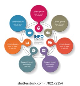 Vector infographic template for diagram, graph, presentation, chart, business concept with 7 options.