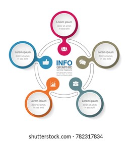 Vector infographic template for diagram, graph, presentation, chart, business concept with 5 options.