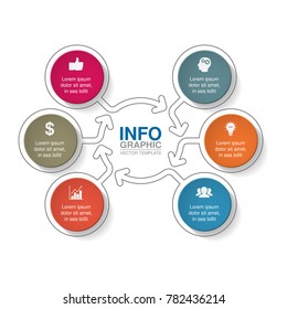 Vector infographic template for diagram, graph, presentation, chart, business concept with 6 options.