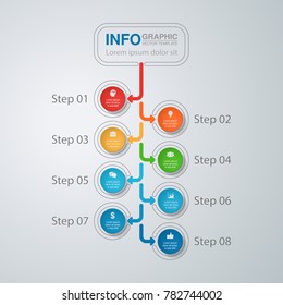 Vector infographic template for diagram, graph, presentation, chart, business concept with 8 options.