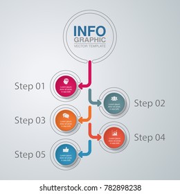 Vector infographic template for diagram, graph, presentation, chart, business concept with 5 options.