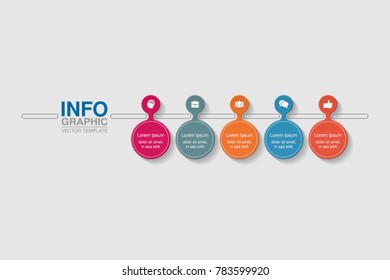 Vector infographic template for diagram, graph, presentation, chart, business concept with 5 options.