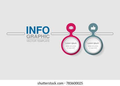 Vector infographic template for diagram, graph, presentation, chart, business concept with 2 options.