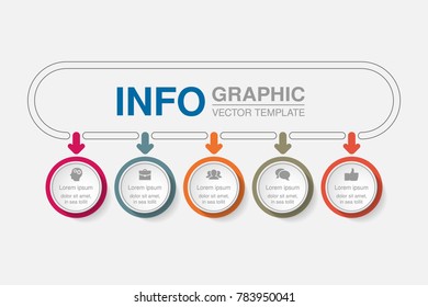 Vector infographic template for diagram, graph, presentation, chart, business concept with 5 options.