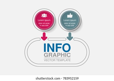Vector infographic template for diagram, graph, presentation, chart, business concept with 2 options.