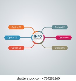 Vector infographic template for diagram, graph, presentation, chart, business concept with 6 options.