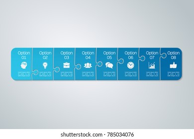 Vector infographic template for diagram, graph, presentation, chart, business concept with 8 options.