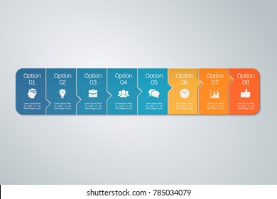 Vector infographic template for diagram, graph, presentation, chart, business concept with 8 options.