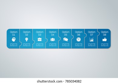 Vector infographic template for diagram, graph, presentation, chart, business concept with 8 options.