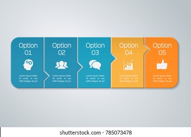 Vector infographic template for diagram, graph, presentation, chart, business concept with 5 options.