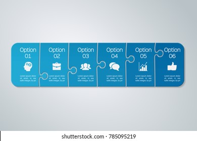 Vector infographic template for diagram, graph, presentation, chart, business concept with 6 options.