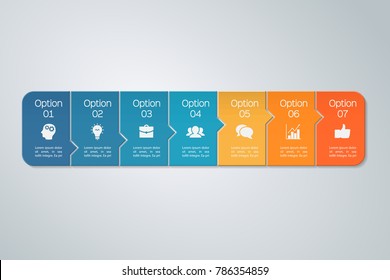 Vector infographic template for diagram, graph, presentation, chart, business concept with 7 options.