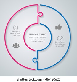 Vector infographic template for diagram, graph, presentation, chart, business concept with 2 options.