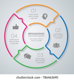 Vector infographic template for diagram, graph, presentation, chart, business concept with 4 options.