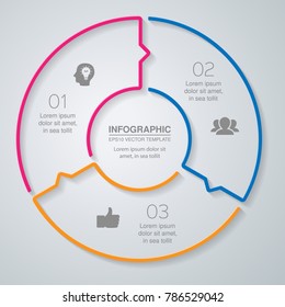 Vector infographic template for diagram, graph, presentation, chart, business concept with 3 options.