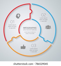 Vector infographic template for diagram, graph, presentation, chart, business concept with 3 options.