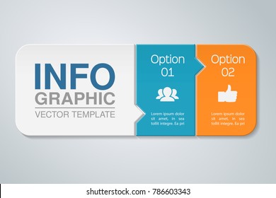 Vector infographic template for diagram, graph, presentation, chart, business concept with 2 options.