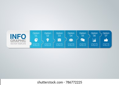 Vector infographic template for diagram, graph, presentation, chart, business concept with 7
 options.