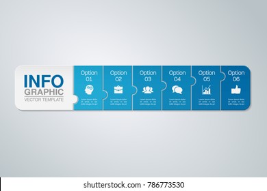Vector infographic template for diagram, graph, presentation, chart, business concept with 6 options.