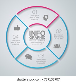 Vector infographic template for diagram, graph, presentation, chart, business concept with 4 options.