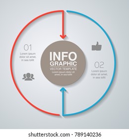 Vector infographic template for diagram, graph, presentation, chart, business concept with 2 options.
