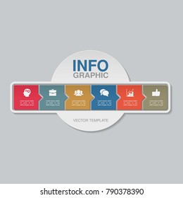 Vector infographic template for diagram, graph, presentation, chart, business concept with 6
 options.