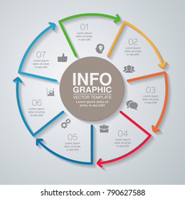 Vector infographic template for diagram, graph, presentation, chart, business concept with 7 options.