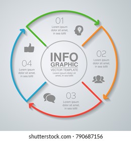 Vector infographic template for diagram, graph, presentation, chart, business concept with 4 options.