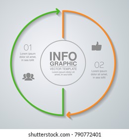 Vector infographic template for diagram, graph, presentation, chart, business concept with 2 options.