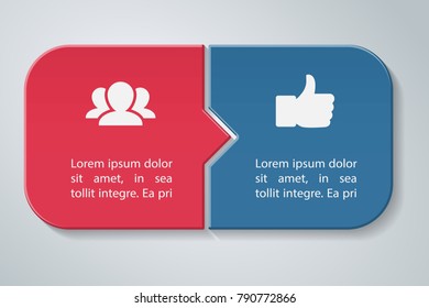 Vector infographic template for diagram, graph, presentation, chart, business concept with 2 options.