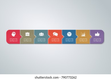 Vector infographic template for diagram, graph, presentation, chart, business concept with 7 options.