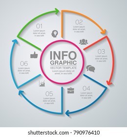 Vector infographic template for diagram, graph, presentation, chart, business concept with 6 options.