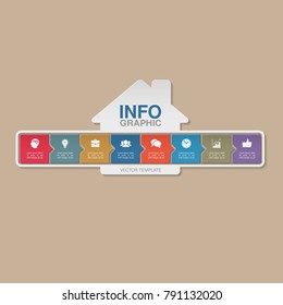 Vector infographic template for diagram, graph, presentation, chart, business concept with 8 options.