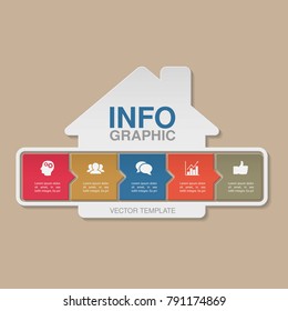 Vector infographic template for diagram, graph, presentation, chart, business concept with 5 options.