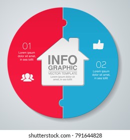 Vector infographic template for diagram, graph, presentation, chart, business concept with 2 options.