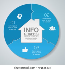Vector infographic template for diagram, graph, presentation, chart, business concept with 3 options.