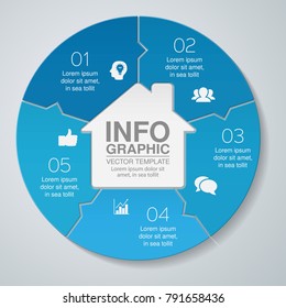 Vector infographic template for diagram, graph, presentation, chart, business concept with 5 options.