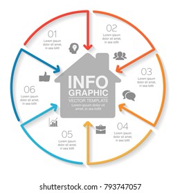 Vector infographic template for diagram, graph, presentation, chart, business concept with 6 options.