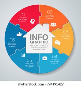 Vector infographic template for diagram, graph, presentation, chart, business concept with 6 options.