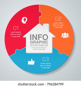Vector infographic template for diagram, graph, presentation, chart, business concept with 3 options.