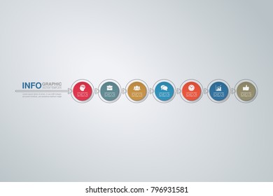 Vector infographic template for diagram, graph, presentation, chart, business concept with 7 options.