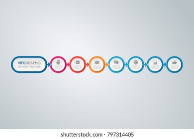 Vector infographic template for diagram, graph, presentation, chart, business concept with 7 options.