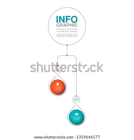 Vector infographic template for diagram, graph, presentation, chart, business concept with 2 options.