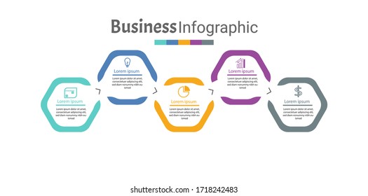 
Vector infographic template for diagrams, graphs, presentations, charts, business concepts with 5 steps