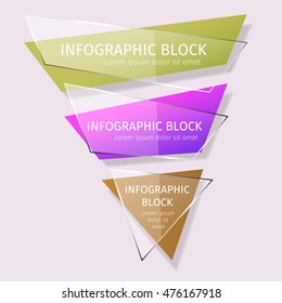 Vector infographic template with effect of transparent glass.